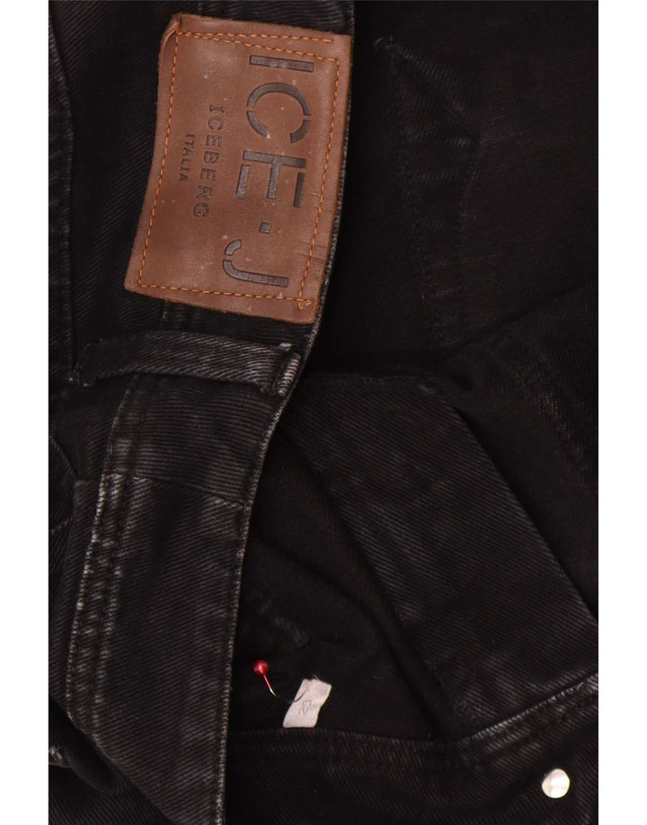 Jeans tagliati dritti da donna Iceberg W29 L25 cotone nero