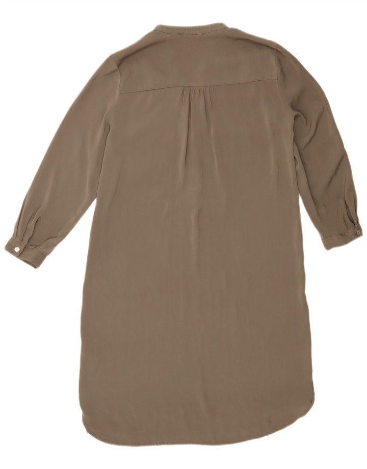 Abito a trapezio da donna con maniche a 3/4 Oasis UK 8 piccolo poliestere kaki