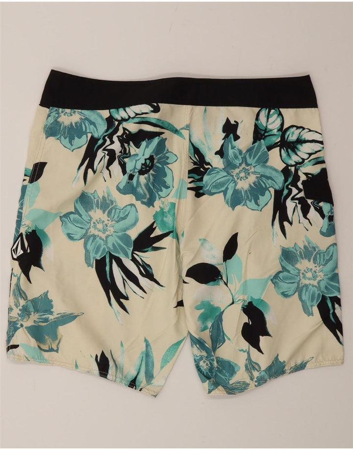 Pantaloncini da bagno grafici da uomo Volcom grandi fiori bianchi