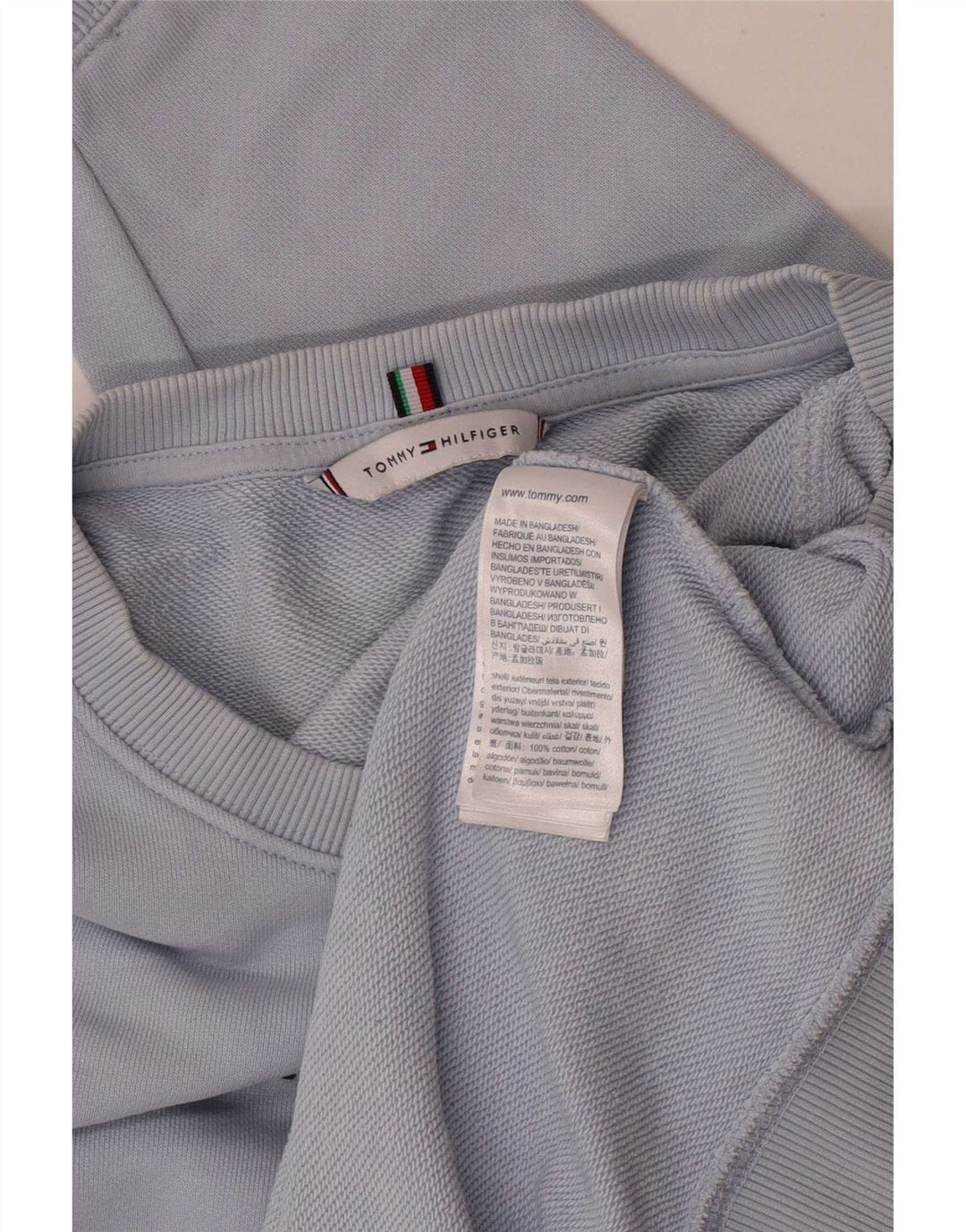 Felpa grafica da donna Tommy Hilfiger Maglione UK 14 Large Blu