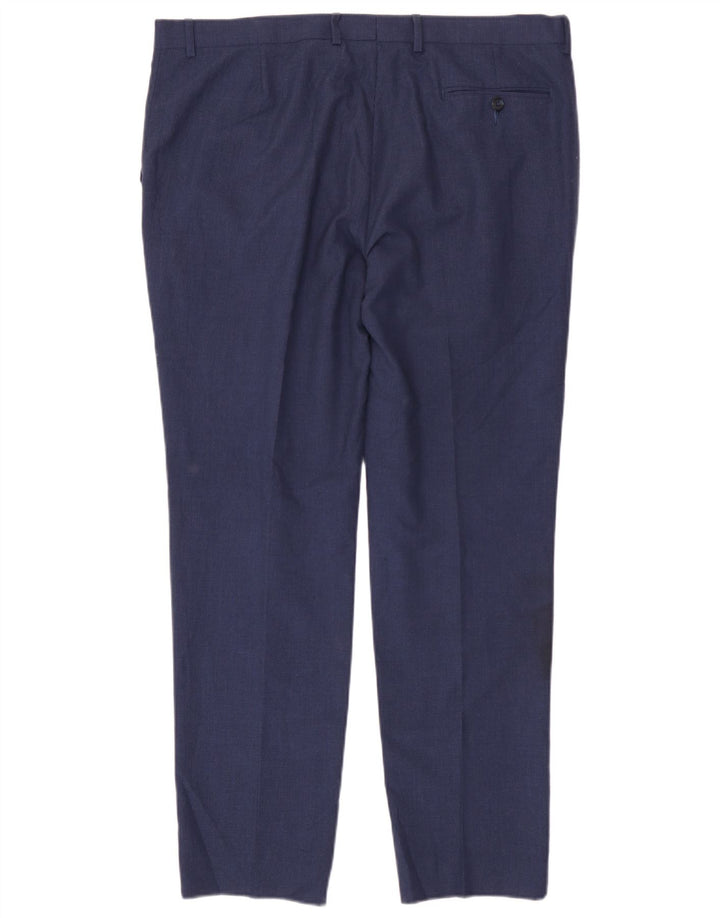 Pantaloni da abito da uomo Marks & Spencer super slim fit W38 L31 pied de poule blu