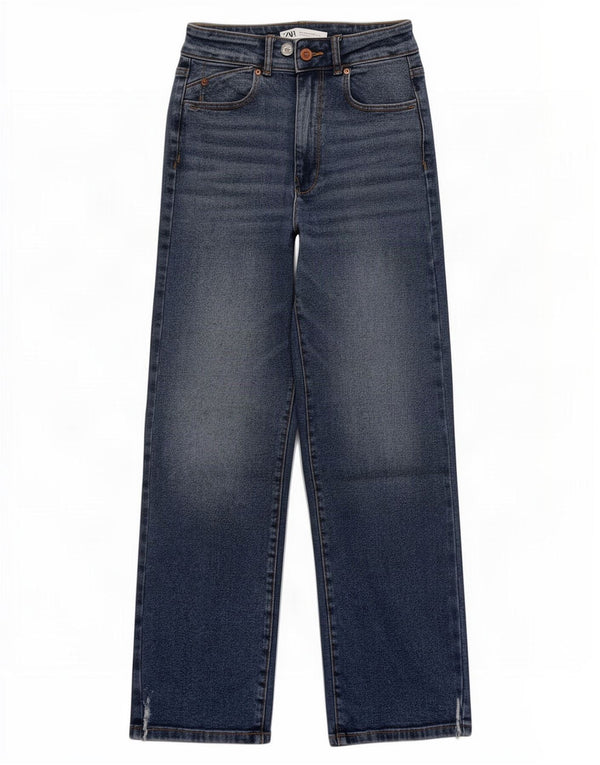 Jeans Zara da donna a vita alta EU 34 2XS W24 L27 Cotone blu navy