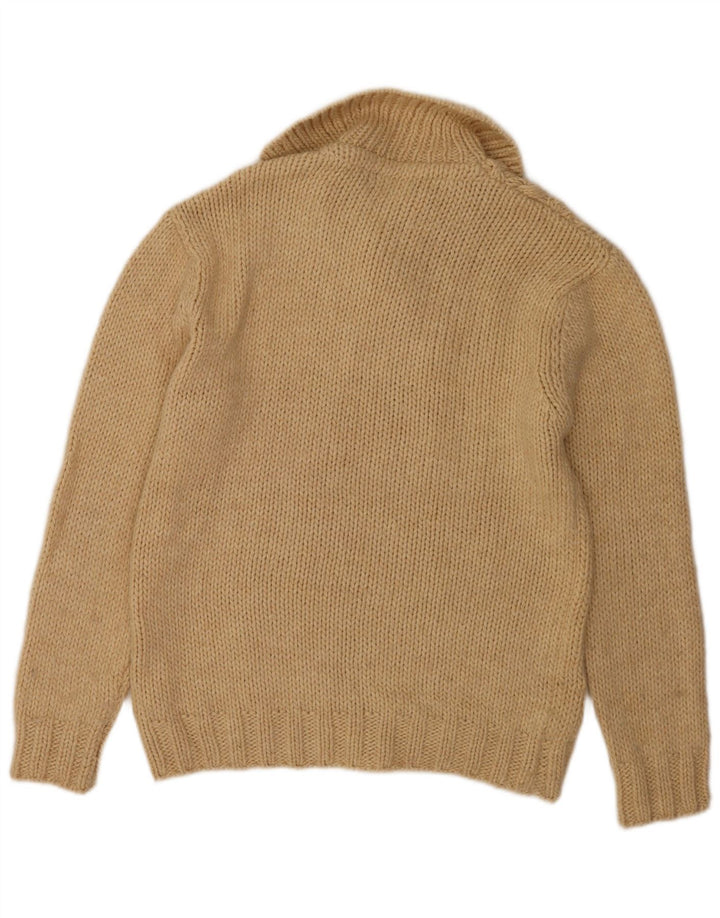 Maglione Zara da uomo con collo a scialle XL in acrilico marrone