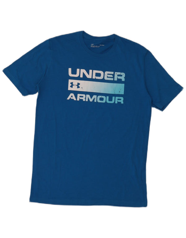 T-shirt grafica da uomo Under Armour Top in cotone blu medio