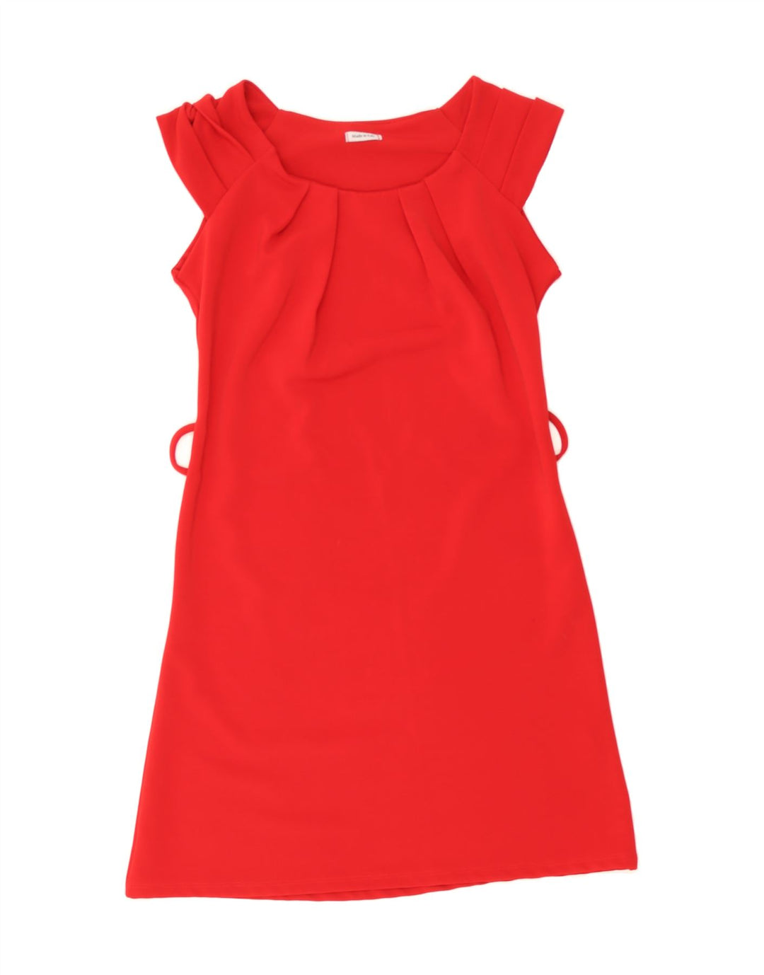 VINTAGE Womens Sleeveless Basic Dress UK 14 Large Red Polyester Vintage Vintage and Second-Hand Vintage from Messina Hembry 