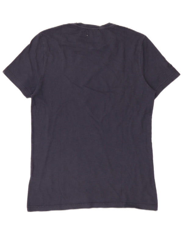 Dondup T-shirt grafica da uomo Top in cotone blu navy medio