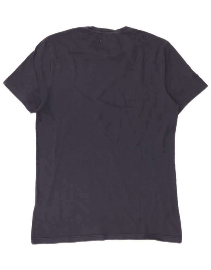 Dondup T-shirt grafica da uomo Top in cotone blu navy medio