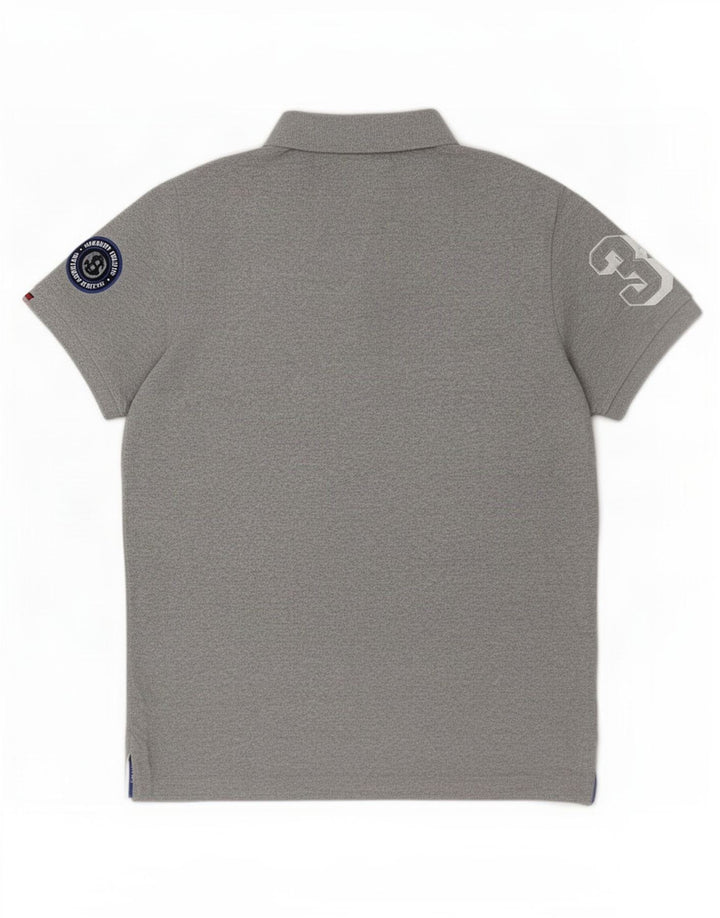 Polo grafica da uomo Superdry in cotone grigio medio