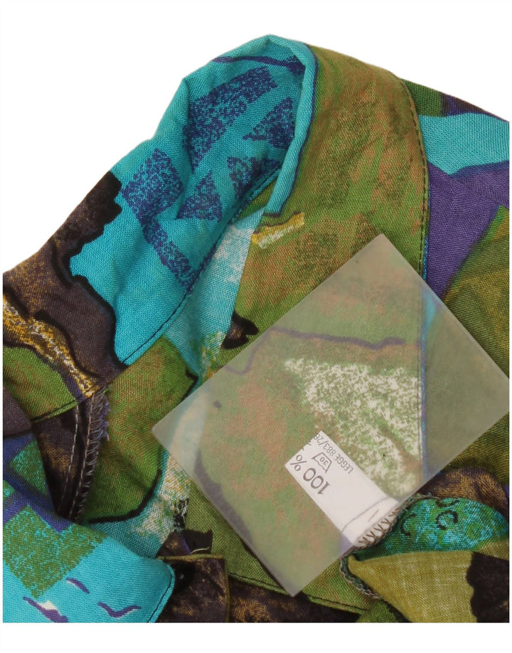 Camicetta camicia vintage da donna con motivo astratto UK 22 3XL multicolore