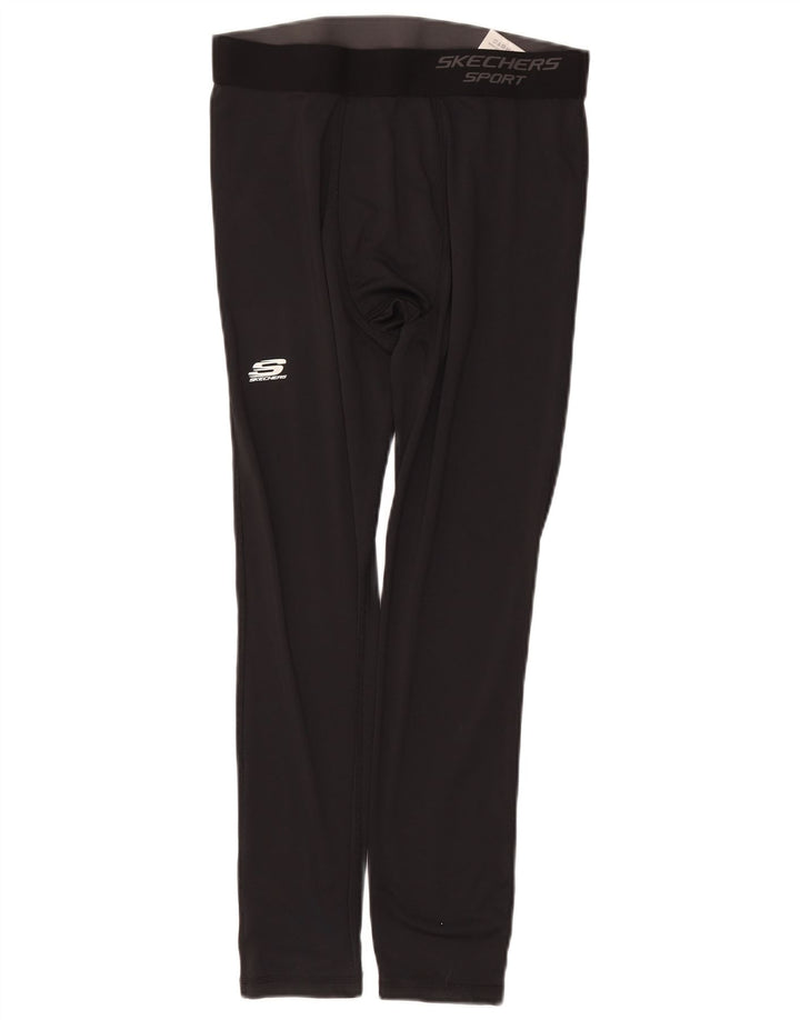 Leggings grafici da uomo Skechers grandi in poliestere nero