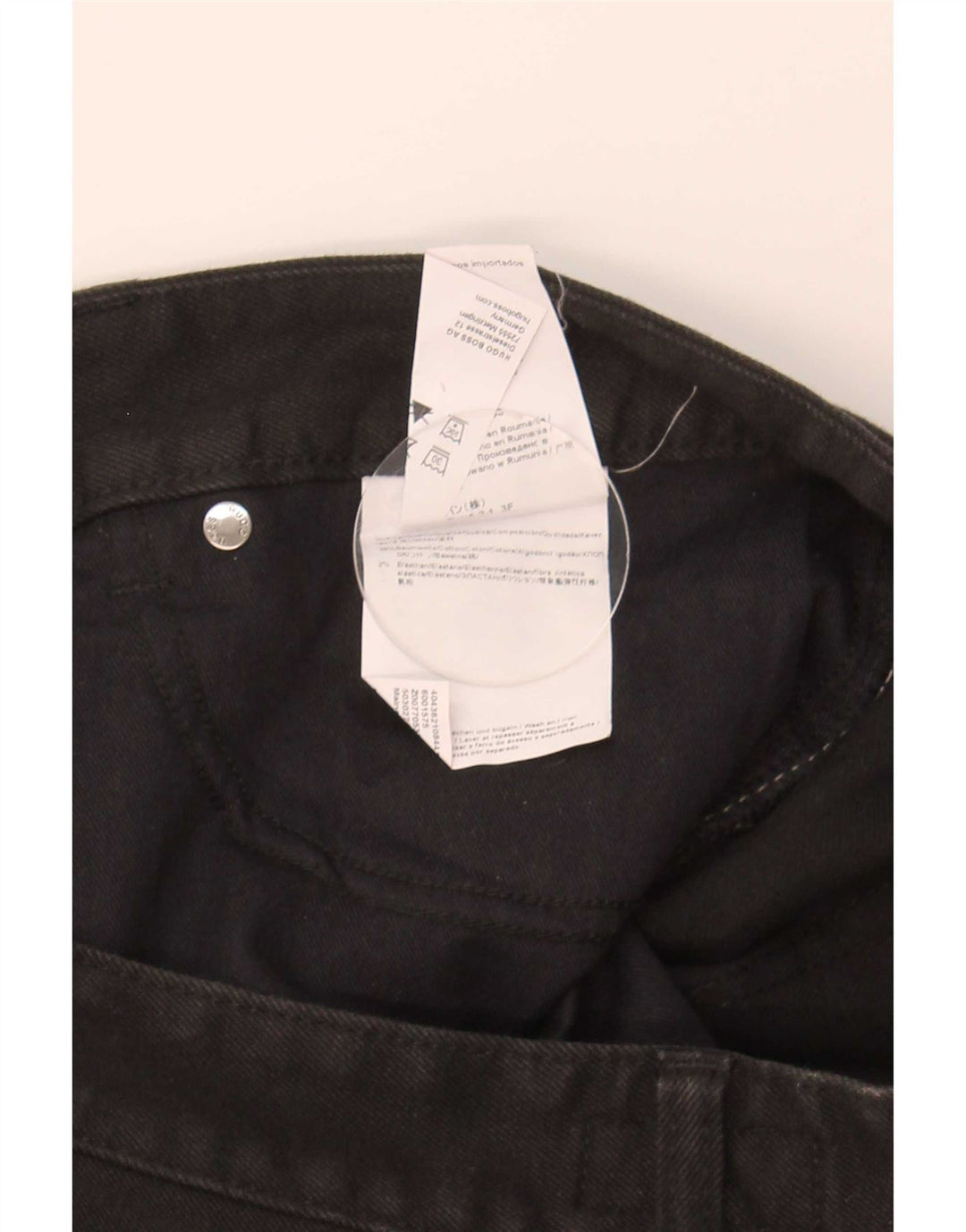 Jeans dritti da uomo Hugo Boss W34 L32 cotone nero