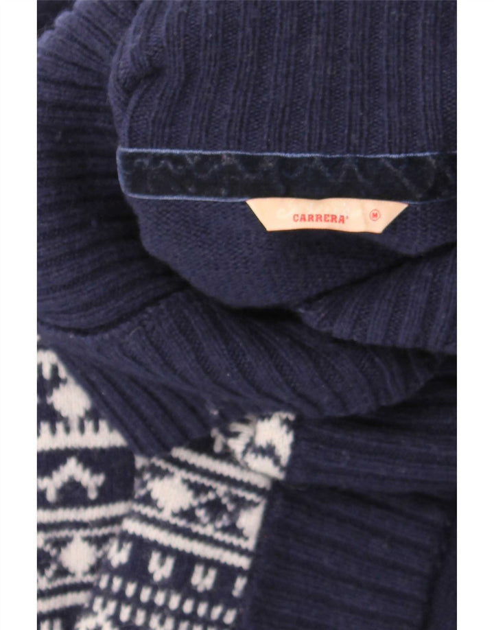 Maglione cardigan da donna Carrera UK 12 Medio blu navy geometrico