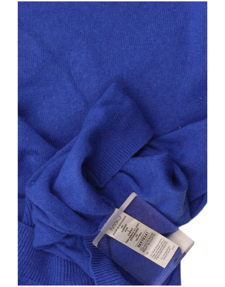 Maglione maglione girocollo da uomo Marks & Spencer grande lana blu