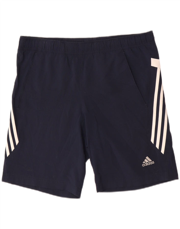 Pantaloncini sportivi ADIDAS da uomo Climalite piccoli in poliestere color block blu navy