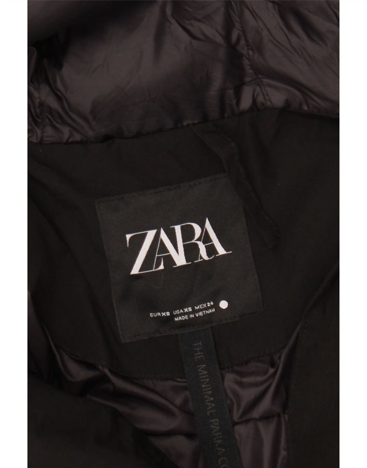 Soprabito oversize con cappuccio da donna ZARA UK 6 XS nylon nero