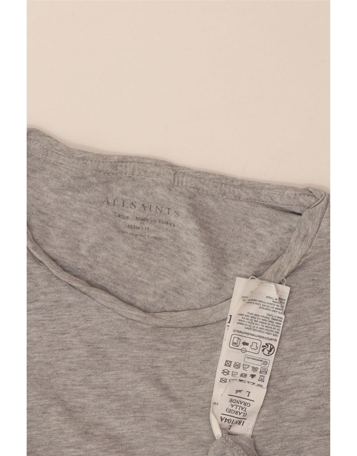 T-shirt da uomo slim fit All Saints, taglia grande, in cotone grigio