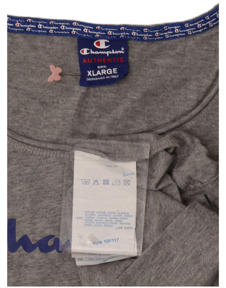 T-shirt grafica da donna CHAMPION Top UK 18 XL cotone grigio