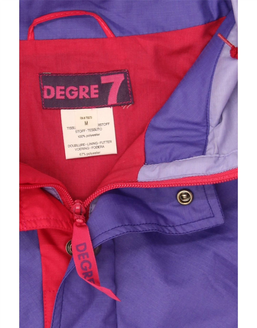 Giacca da sci con cappuccio pullover da uomo Degre 7 UK 38 Blocco colore viola medio