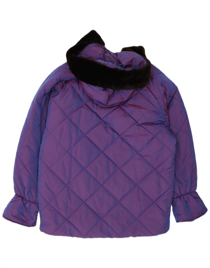 Belfe & Belfe Cappotto imbottito oversize con cappuccio da donna IT 44 Viola medio