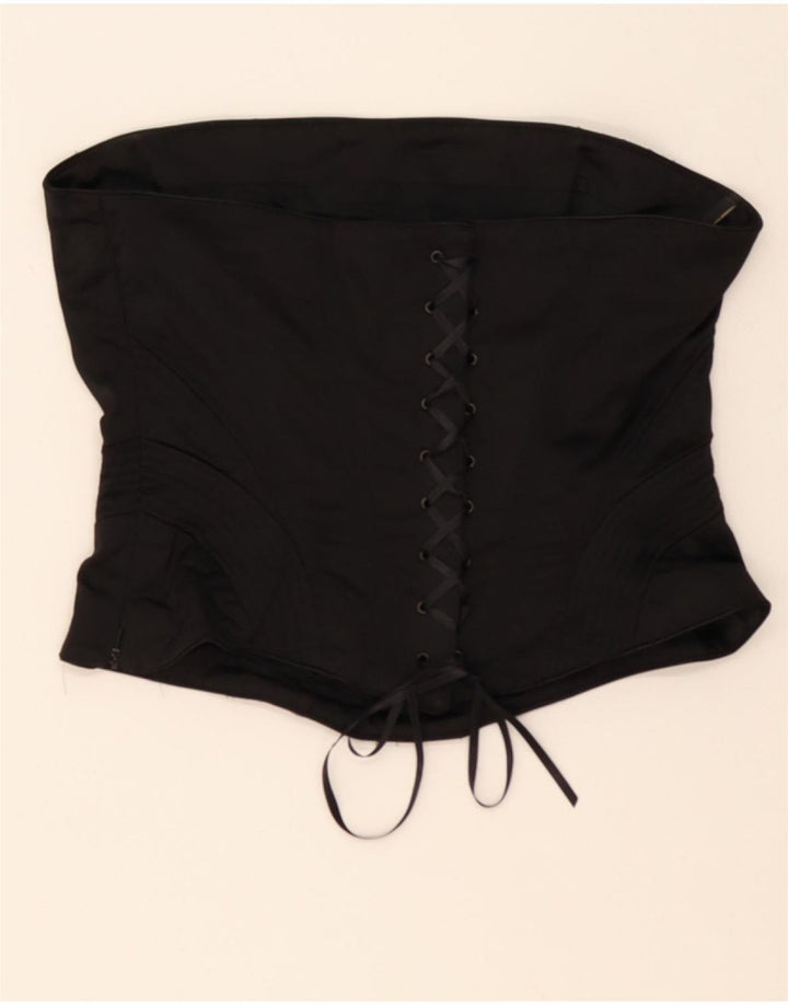 COAST Womens Corset Top UK 14 Medium Black Acetate Vintage Coast and Second-Hand Coast from Messina Hembry 