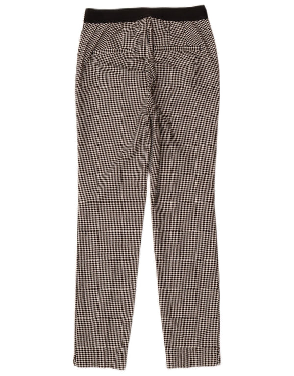 Pantaloni da abito slim da donna Zara XS W24 L27 poliestere pied de poule nero