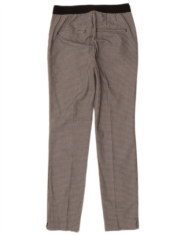 Pantaloni da abito slim da donna Zara XS W24 L27 poliestere pied de poule nero