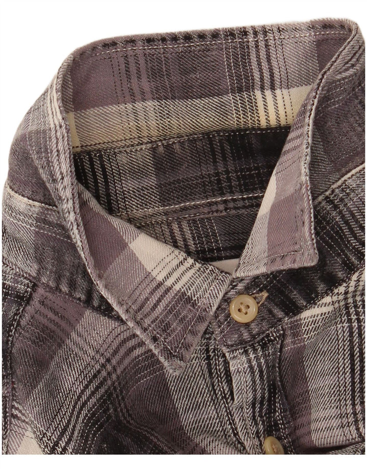 Camicia da uomo in flanella Jack & Jones piccola in cotone a quadri grigi