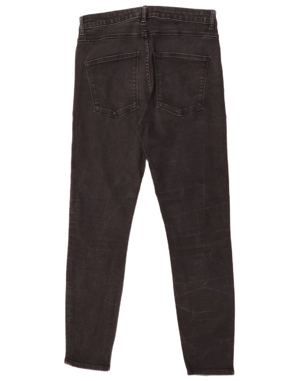 Jeans skinny a vita alta da donna Zara EU 42 Large W32 L28 cotone nero