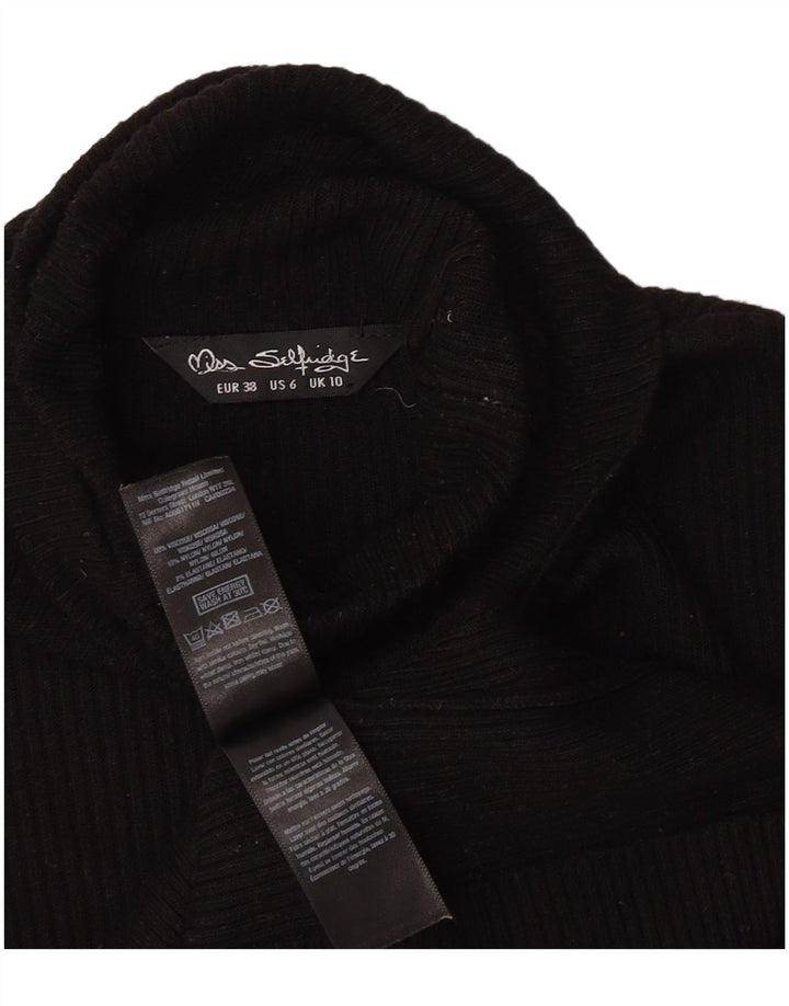 Top da donna a manica lunga Miss Selfridge UK 10 piccolo in viscosa nera