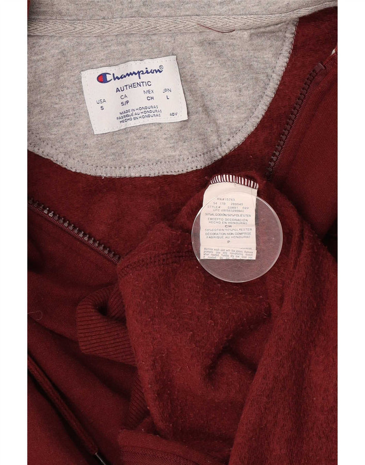 Maglione con cappuccio e zip da uomo Champion piccolo in cotone marrone