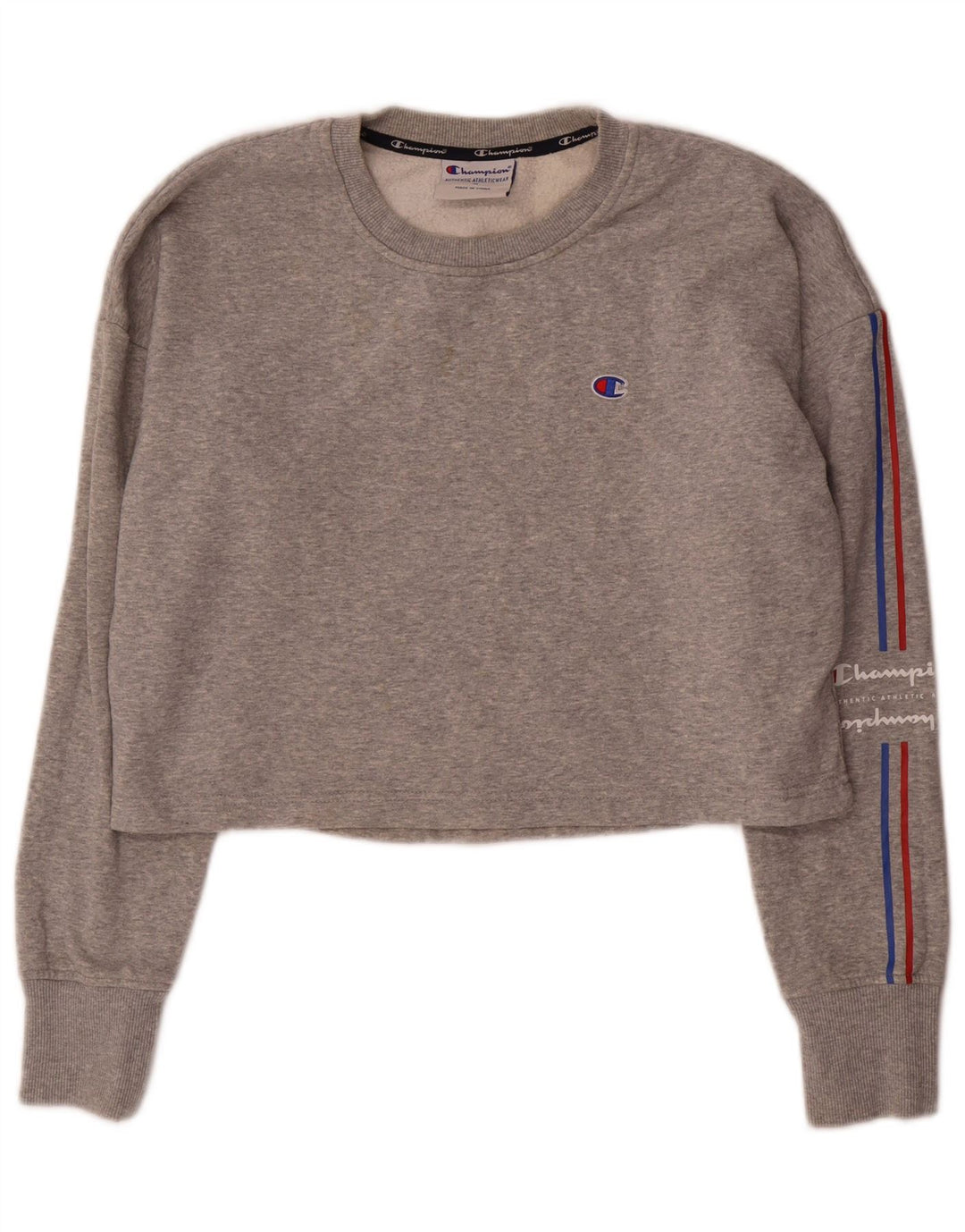 Felpa con grafica corta da donna Champion UK 14 Grigio medio chiazzato