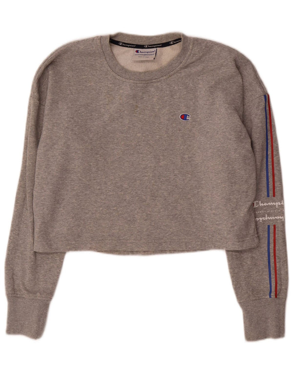 Felpa con grafica corta da donna Champion UK 14 Grigio medio chiazzato