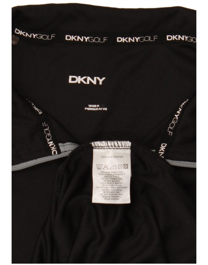 DKNY Tuta da uomo pullover con zip e collo, grande, in poliestere nero