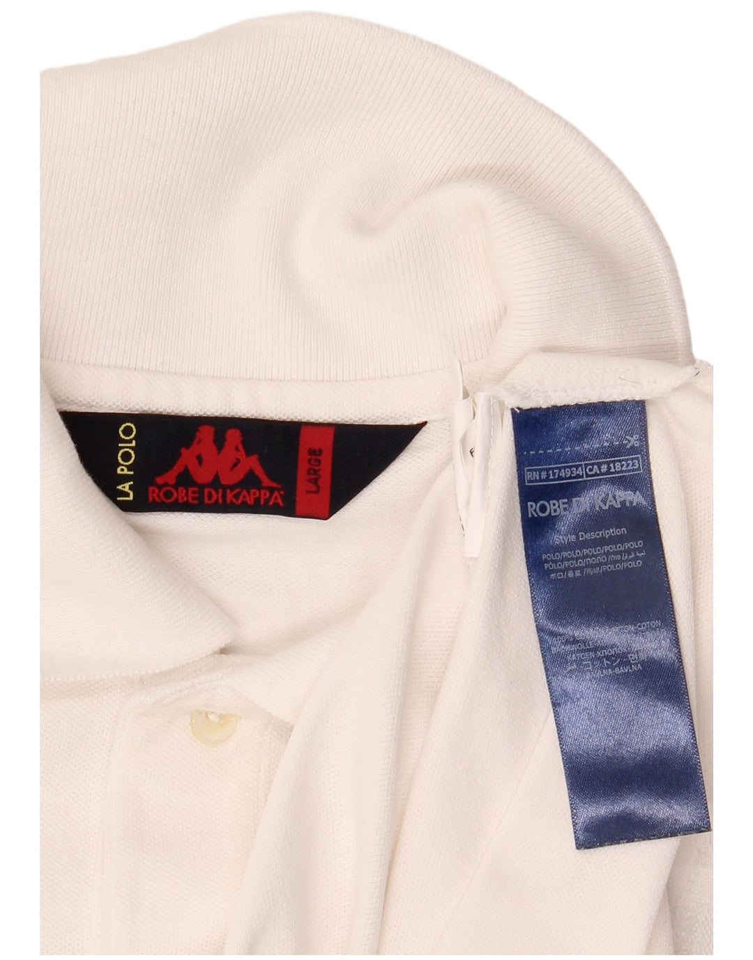 Polo Kappa Uomo Large Bianca In Cotone