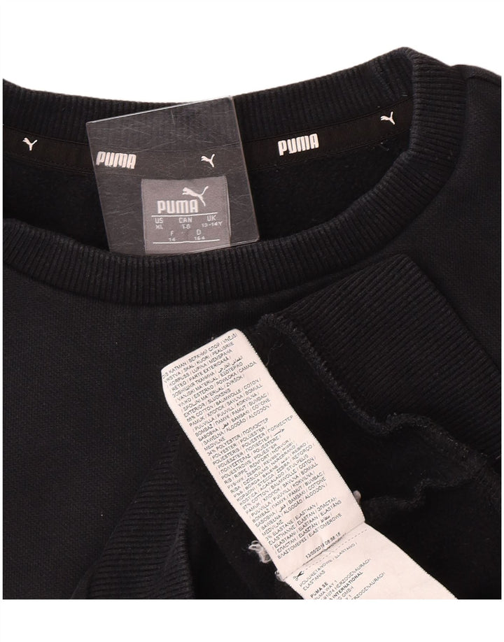 Felpa grafica da ragazzo Puma 13-14 anni in cotone nero