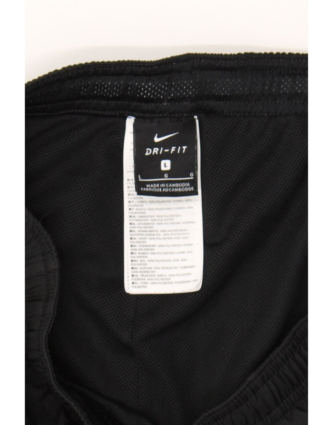 NIKE Womens Dri Fit Tracksuit Trousers UK 14 Large Black Polyester Vintage Nike and Second-Hand Nike from Messina Hembry 
