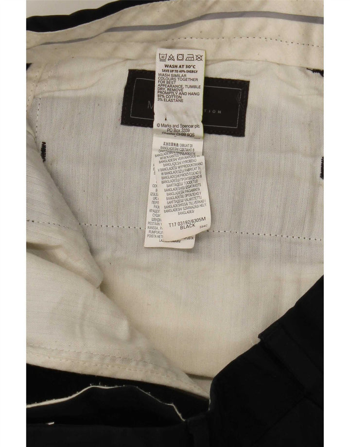 Pantaloni da abito dritti su misura da uomo Marks & Spencer W34 L31 neri