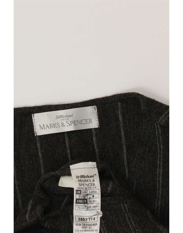 Marks & Spencer Gilet da uomo St. Michael Grande acrilico a righe grigie