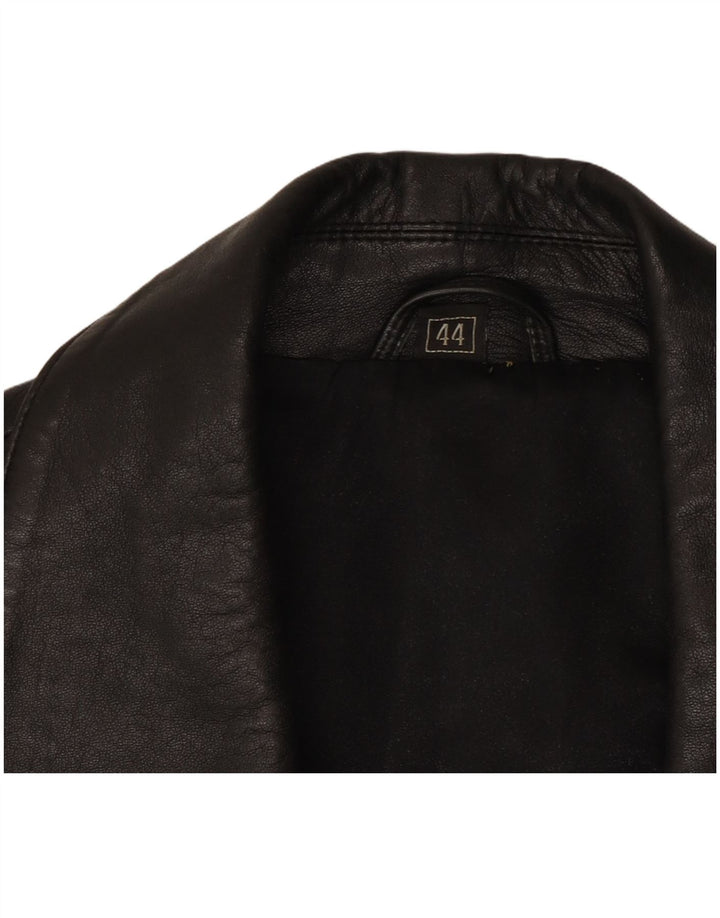 Cappotto in pelle vintage da donna EU 44 XL in pelle nera