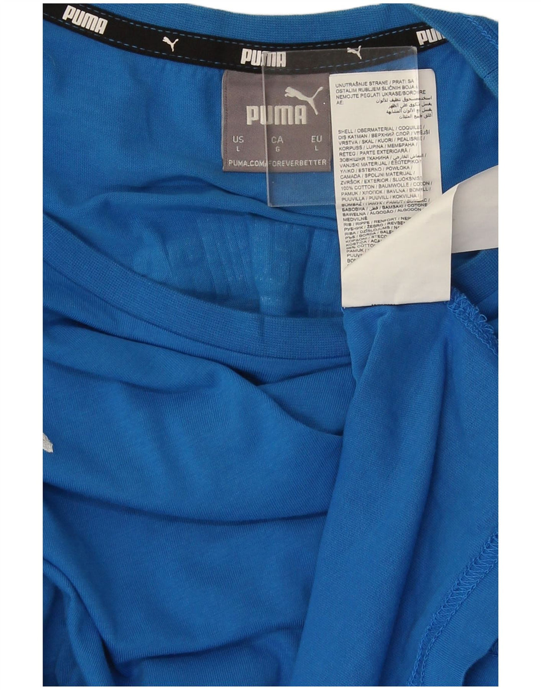T-shirt grafica da uomo Puma grande in cotone blu