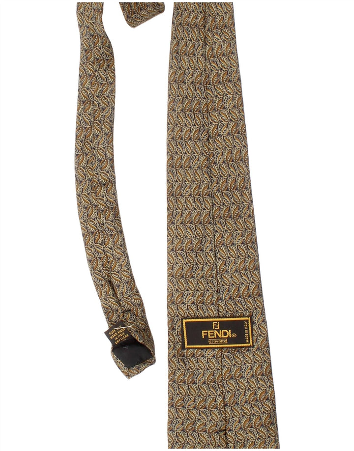 Cravatta Uomo Fendi Taglia Unica Seta Paisley Beige
