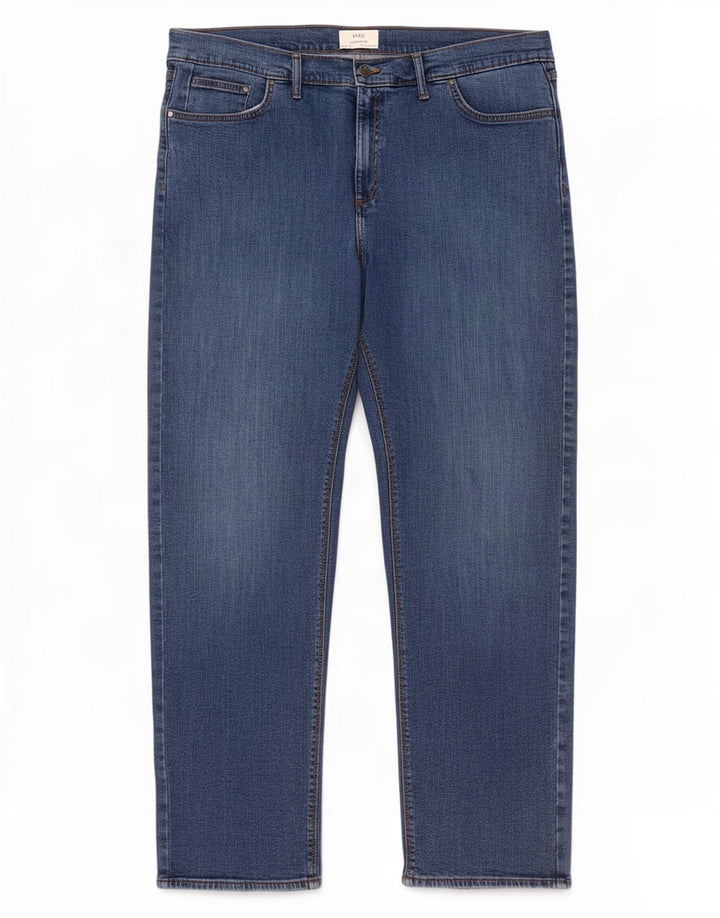 Jeans dritti da uomo Marks & Spencer W44 L31 cotone blu