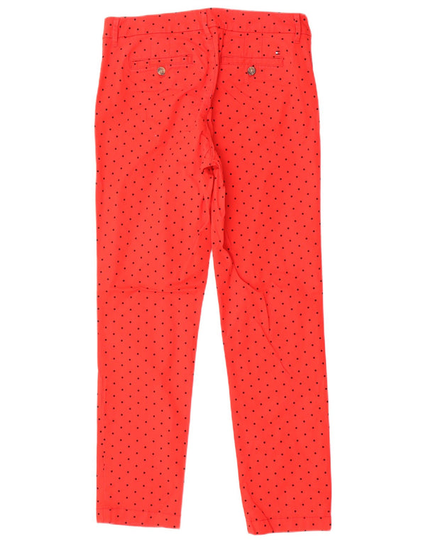 Pantaloni chino slim da donna Tommy Hilfiger US 6 medi W32 L29 rosso maculato