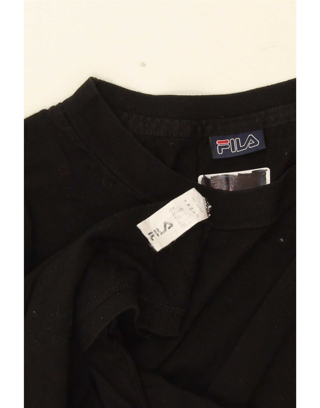 T-shirt Fila da uomo Top in cotone nero medio