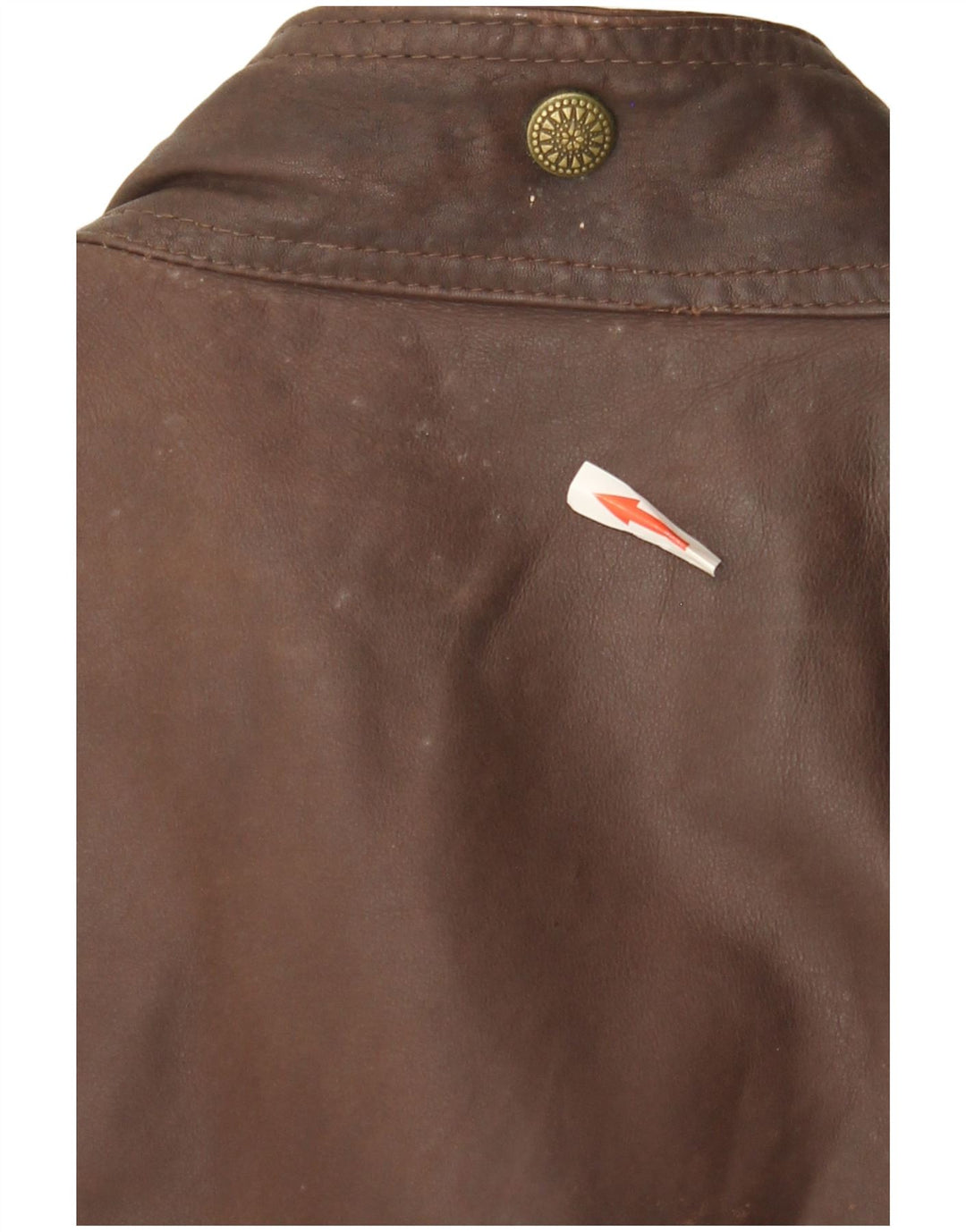 Gilet multiuso in pelle vintage da uomo UK 40 grande marrone