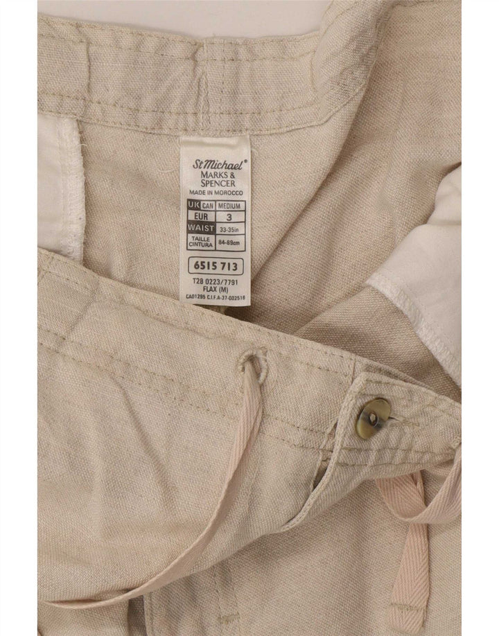 Pantaloncini chino con pegged da donna Marks & Spencer medi W34 lino beige
