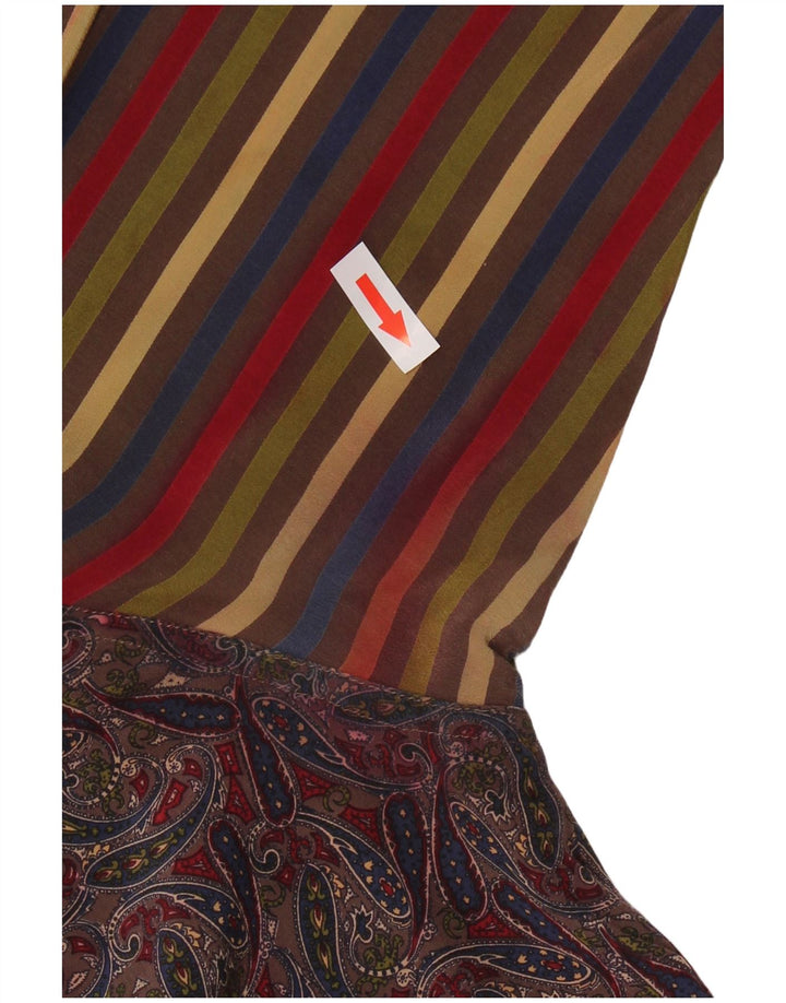 Camicetta camicia da donna VINTAGE UK 12 Seta Paisley multicolore media