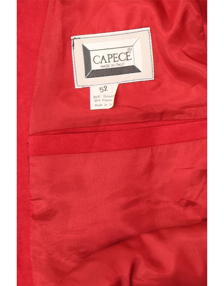 Giacca blazer doppiopetto vintage da uomo IT 52 XL poliestere rosso