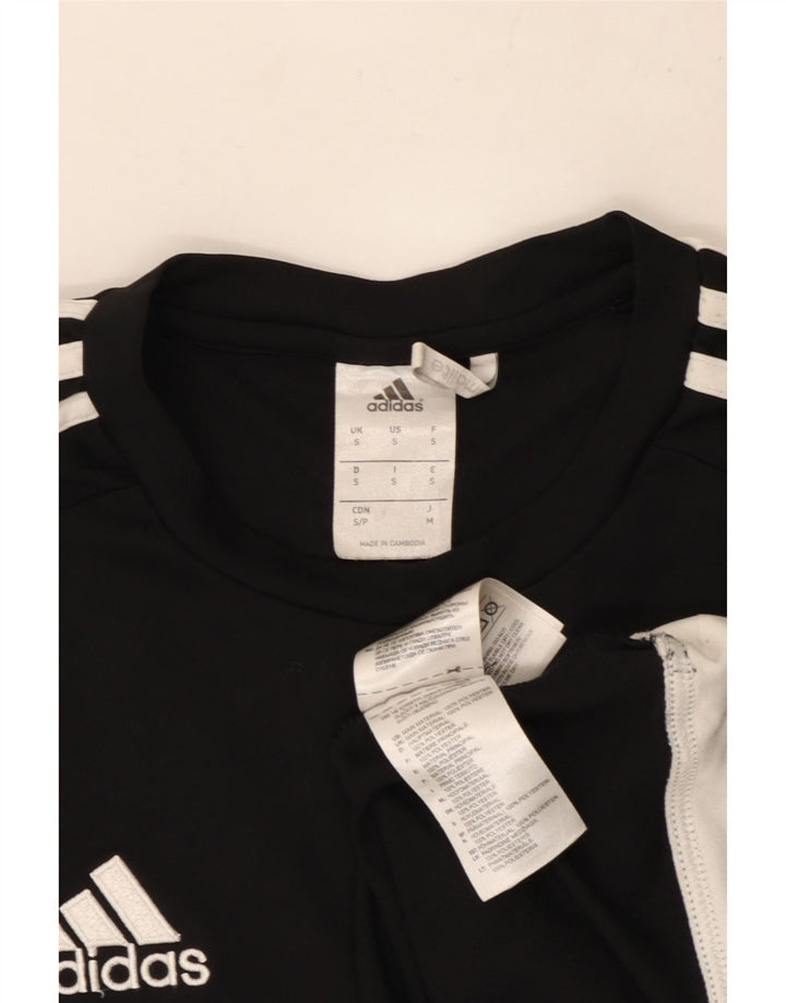 T-shirt Adidas Climalite da uomo, piccola, in poliestere color block nero