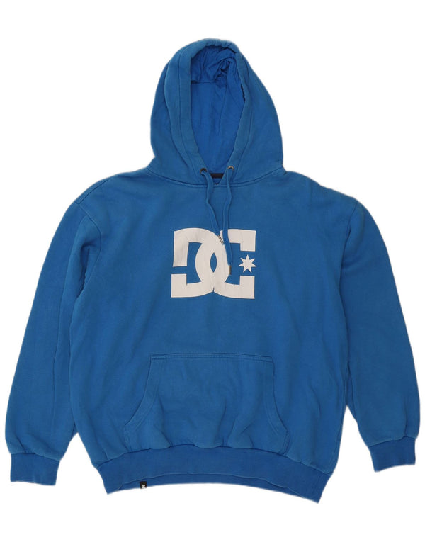 Felpa con cappuccio grafica DC da uomo grande in cotone blu